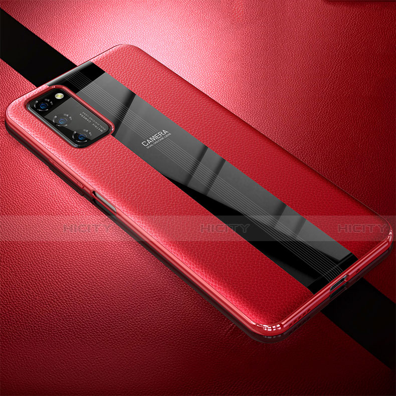 Coque Silicone Gel Motif Cuir Housse Etui H03 pour Huawei Honor V30 Pro 5G Rouge Plus