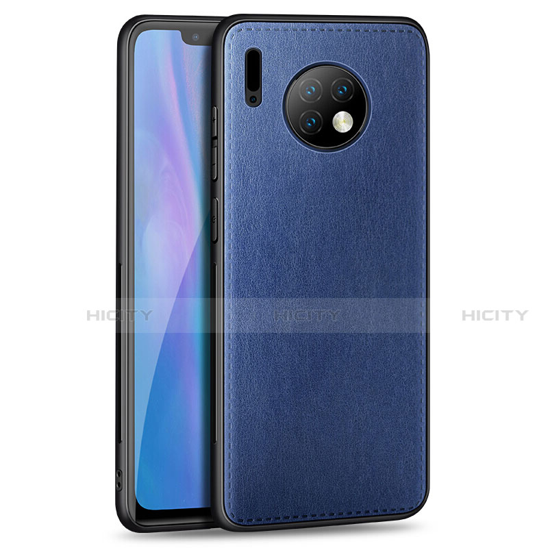 Coque Silicone Gel Motif Cuir Housse Etui H03 pour Huawei Mate 30 5G Bleu Plus