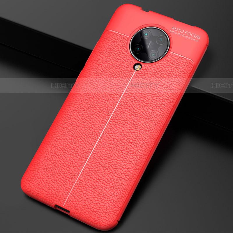 Coque Silicone Gel Motif Cuir Housse Etui H03 pour Xiaomi Poco F2 Pro Rouge Plus