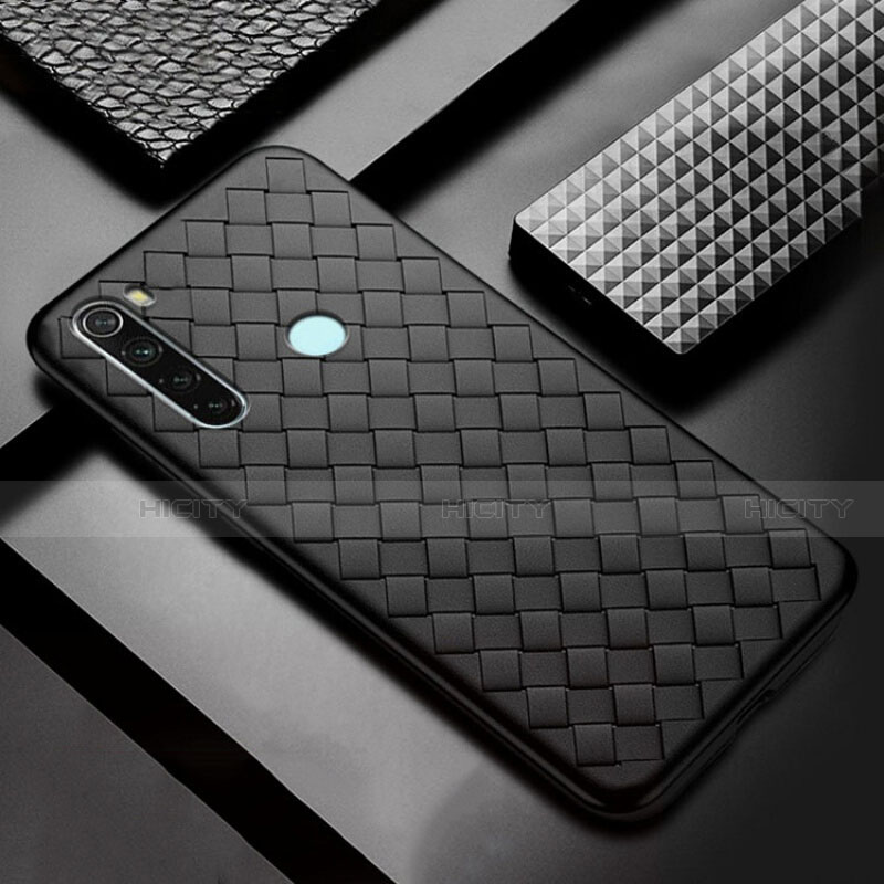 Coque Silicone Gel Motif Cuir Housse Etui H04 pour Xiaomi Redmi Note 8 (2021) Noir Plus