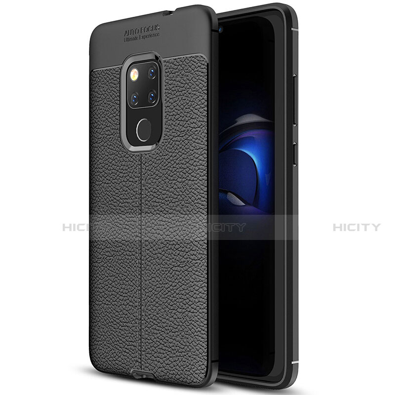 Coque Silicone Gel Motif Cuir Housse Etui H05 pour Huawei Mate 20 X 5G Noir Plus