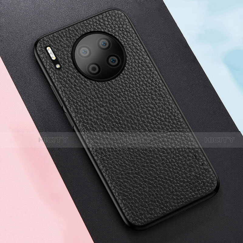 Coque Silicone Gel Motif Cuir Housse Etui H05 pour Huawei Mate 30 Noir Plus