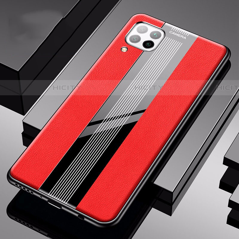 Coque Silicone Gel Motif Cuir Housse Etui H05 pour Huawei P40 Lite Rouge Plus