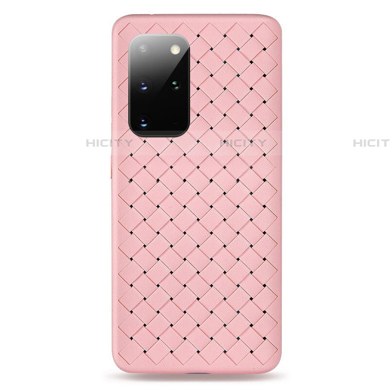 Coque Silicone Gel Motif Cuir Housse Etui H05 pour Samsung Galaxy S20 Plus Rose Plus