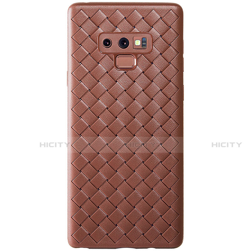 Coque Silicone Gel Motif Cuir Housse Etui L01 pour Samsung Galaxy Note 9 Marron Plus