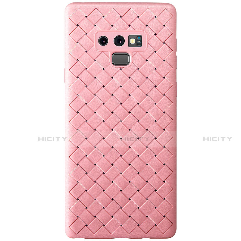 Coque Silicone Gel Motif Cuir Housse Etui L01 pour Samsung Galaxy Note 9 Or Rose Plus