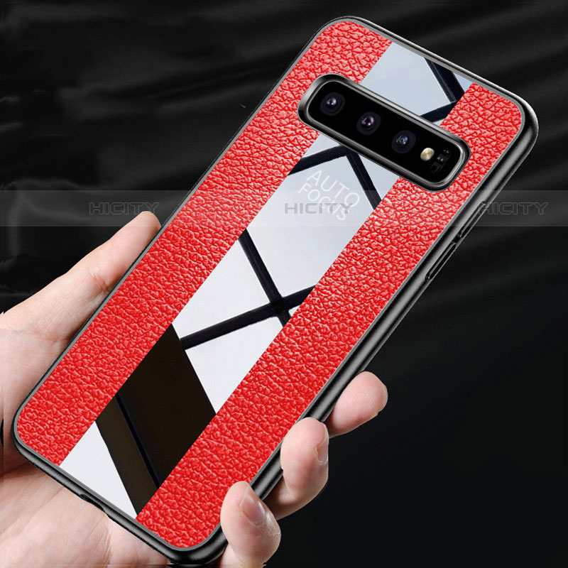 Coque Silicone Gel Motif Cuir Housse Etui L01 pour Samsung Galaxy S10 5G Plus