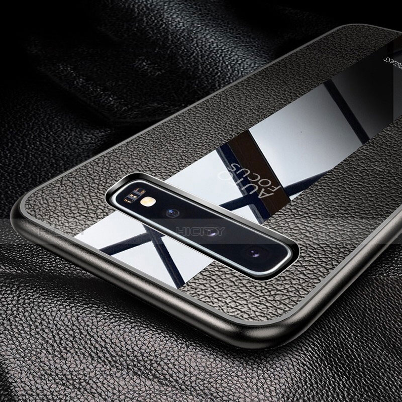 Coque Silicone Gel Motif Cuir Housse Etui L01 pour Samsung Galaxy S10 Plus Plus