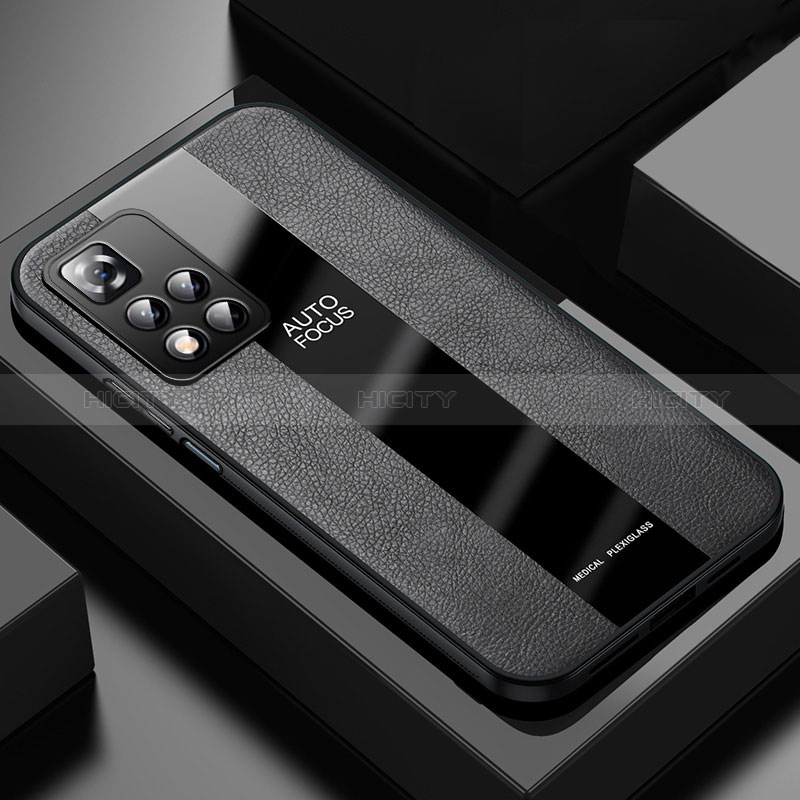 Coque Silicone Gel Motif Cuir Housse Etui PB1 pour Xiaomi Redmi Note 11 Pro+ Plus 5G Noir Plus