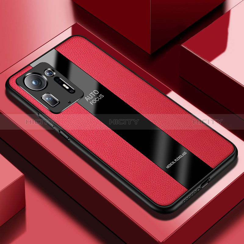 Coque Silicone Gel Motif Cuir Housse Etui PB2 pour Xiaomi Mi Mix 4 5G Rouge Plus