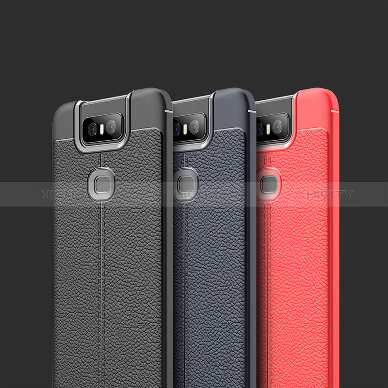 Coque Silicone Gel Motif Cuir Housse Etui pour Asus Zenfone 6 ZS630KL Plus