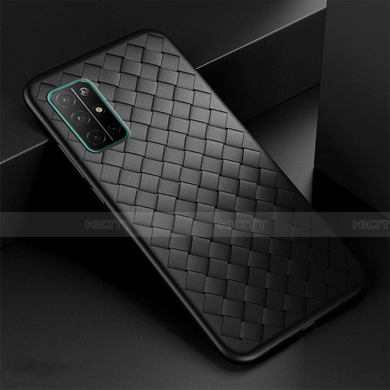 Coque Silicone Gel Motif Cuir Housse Etui pour Huawei Honor 30S Noir Plus