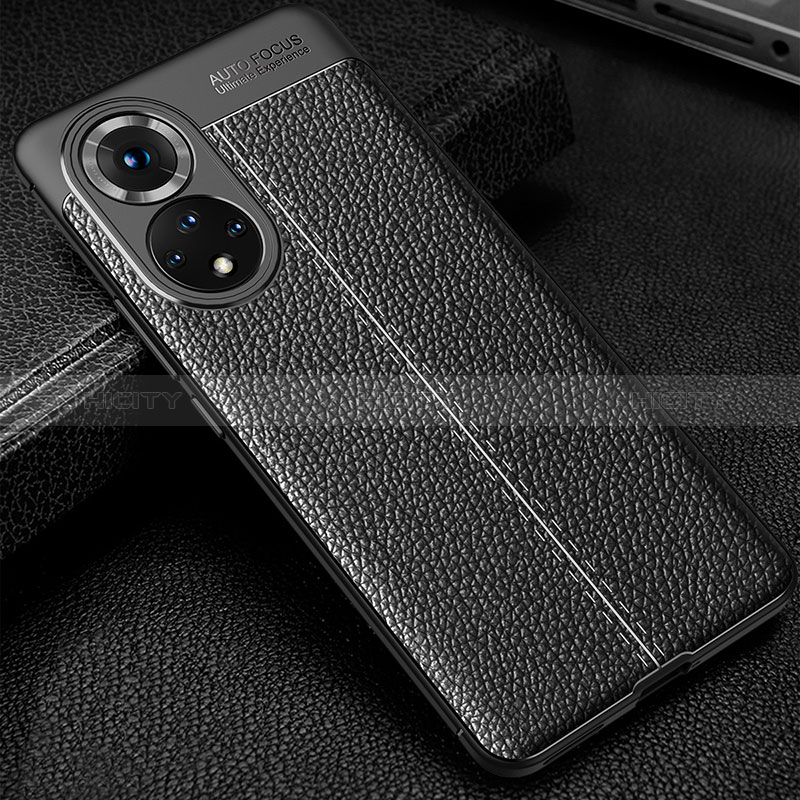 Coque Silicone Gel Motif Cuir Housse Etui pour Huawei Honor 50 Pro 5G Plus