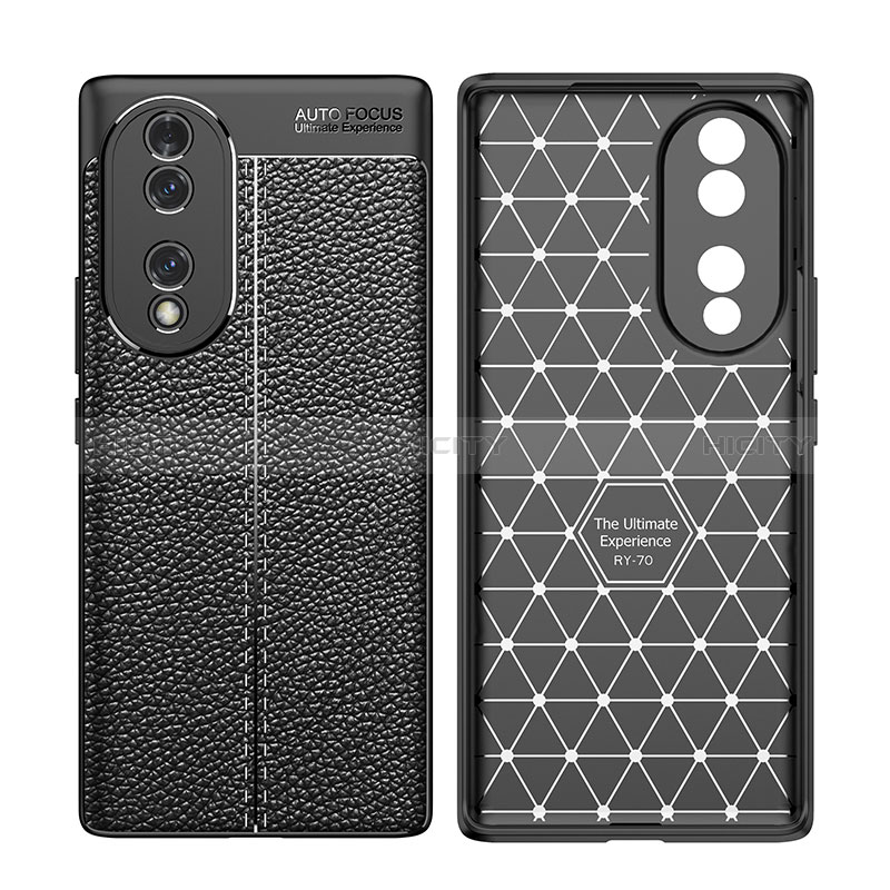 Coque Silicone Gel Motif Cuir Housse Etui pour Huawei Honor 70 5G Plus