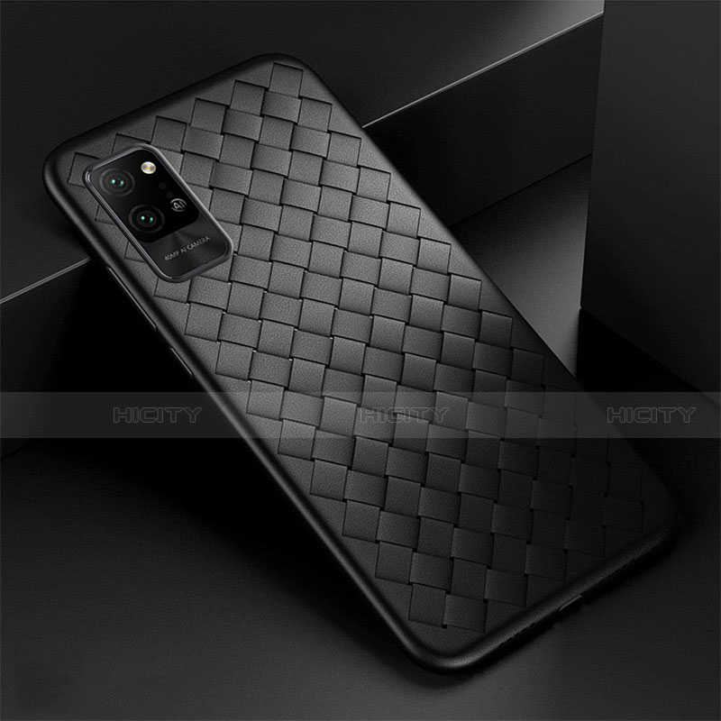 Coque Silicone Gel Motif Cuir Housse Etui pour Huawei Honor Play4 Pro 5G Noir Plus