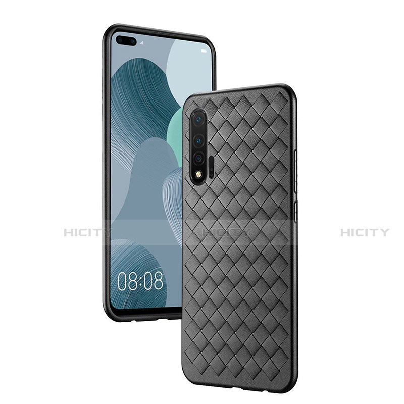 Coque Silicone Gel Motif Cuir Housse Etui pour Huawei Nova 6 5G Noir Plus