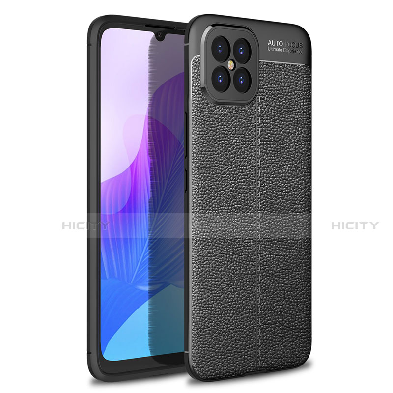 Coque Silicone Gel Motif Cuir Housse Etui pour Huawei Nova 8 SE 5G Noir Plus