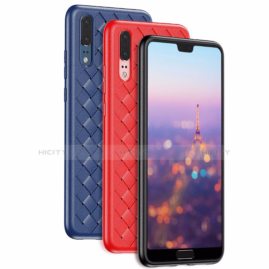 Coque Silicone Gel Motif Cuir Housse Etui pour Huawei P20 Plus