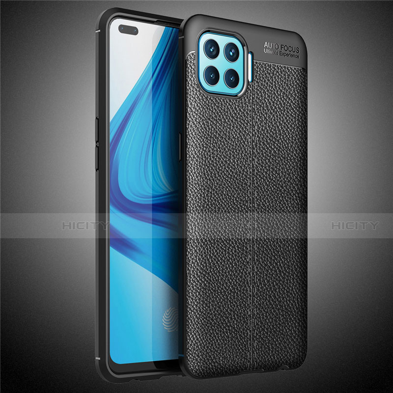 Coque Silicone Gel Motif Cuir Housse Etui pour Oppo F17 Pro Plus