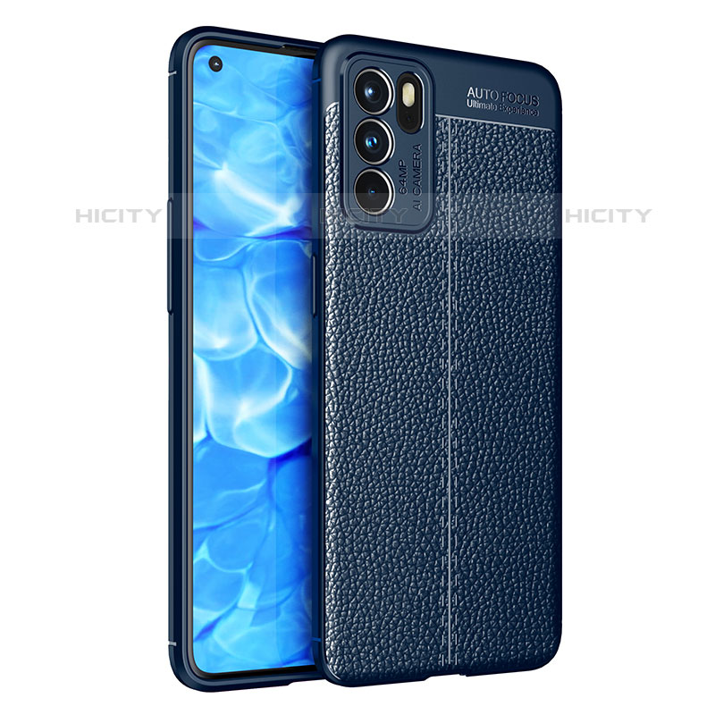 Coque Silicone Gel Motif Cuir Housse Etui pour Oppo Reno6 5G Plus