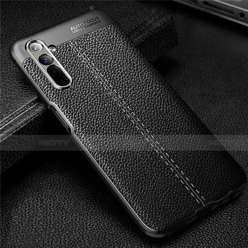 Coque Silicone Gel Motif Cuir Housse Etui pour Realme 6 Plus