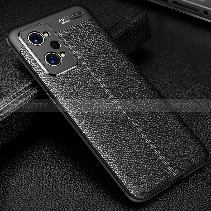 Coque Silicone Gel Motif Cuir Housse Etui pour Realme GT Neo 3T 5G Noir Plus