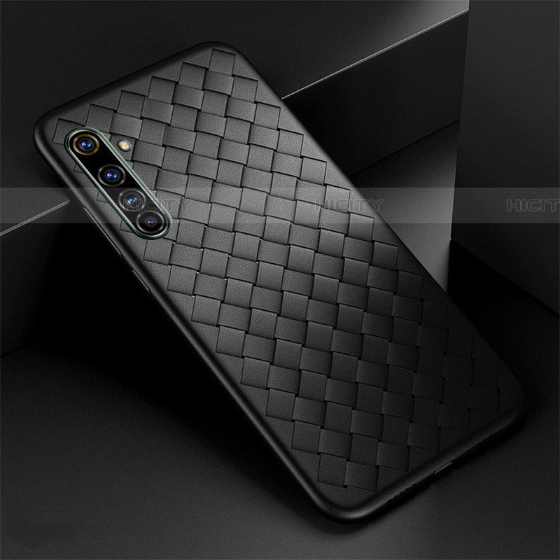 Coque Silicone Gel Motif Cuir Housse Etui pour Realme X50 Pro 5G Noir Plus