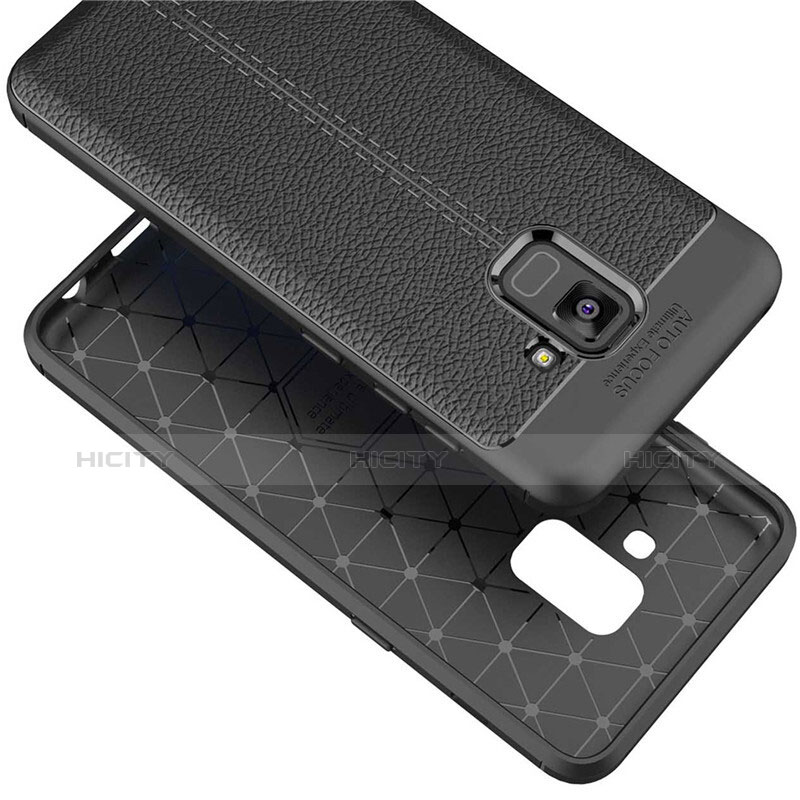 Coque Silicone Gel Motif Cuir Housse Etui pour Samsung Galaxy A5 (2018) A530F Plus