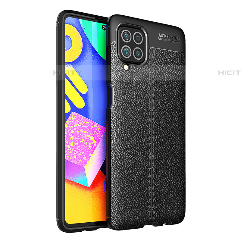 Coque Silicone Gel Motif Cuir Housse Etui pour Samsung Galaxy F62 5G Noir Plus