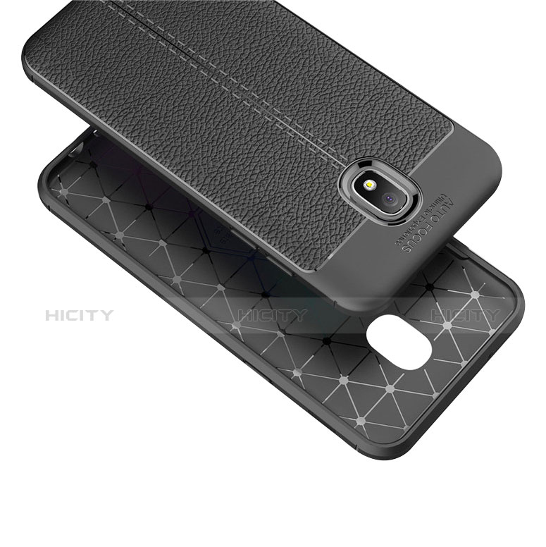 Coque Silicone Gel Motif Cuir Housse Etui pour Samsung Galaxy J3 (2018) SM-J377A Plus