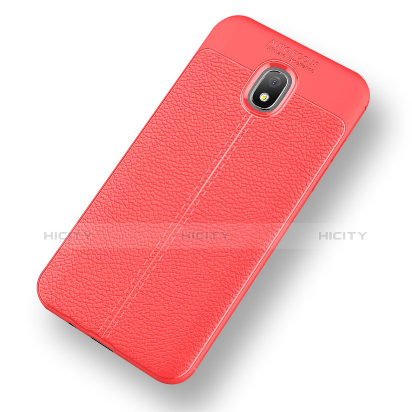 Coque Silicone Gel Motif Cuir Housse Etui pour Samsung Galaxy J3 (2018) SM-J377A Plus