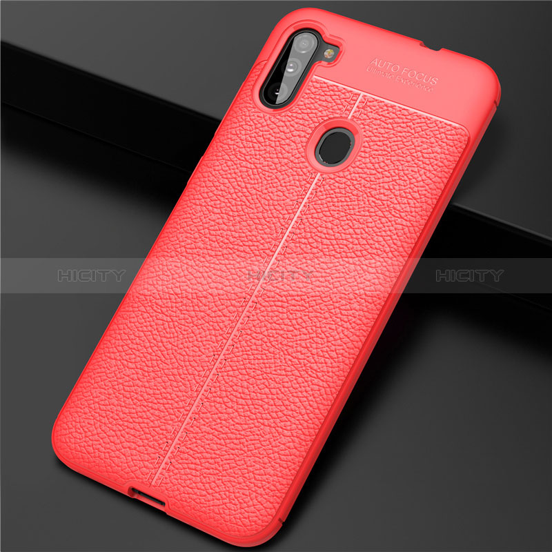 Coque Silicone Gel Motif Cuir Housse Etui pour Samsung Galaxy M11 Plus