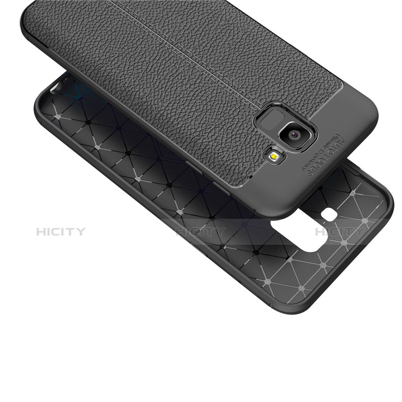 Coque Silicone Gel Motif Cuir Housse Etui pour Samsung Galaxy On6 (2018) J600F J600G Plus