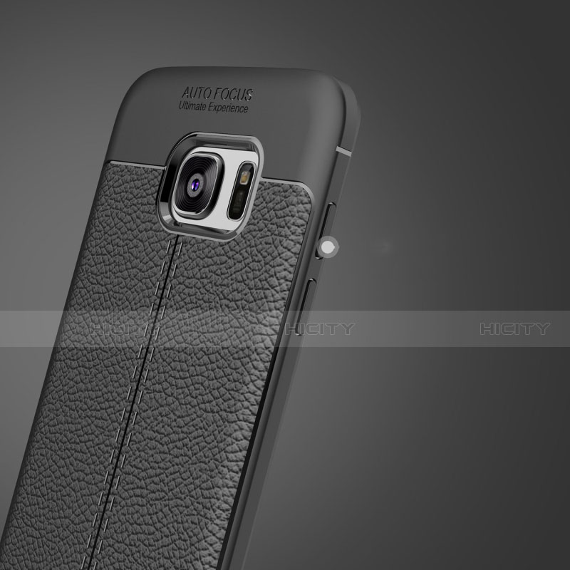 Coque Silicone Gel Motif Cuir Housse Etui pour Samsung Galaxy S7 Edge G935F Plus
