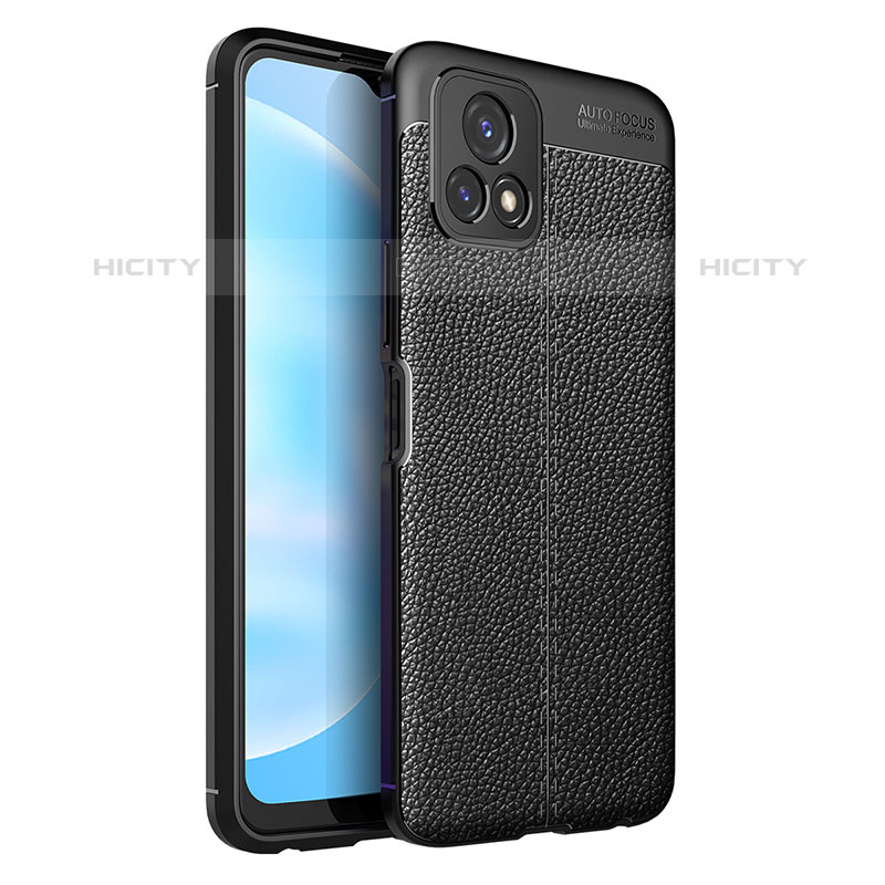 Coque Silicone Gel Motif Cuir Housse Etui pour Vivo iQOO U3x 5G Noir Plus