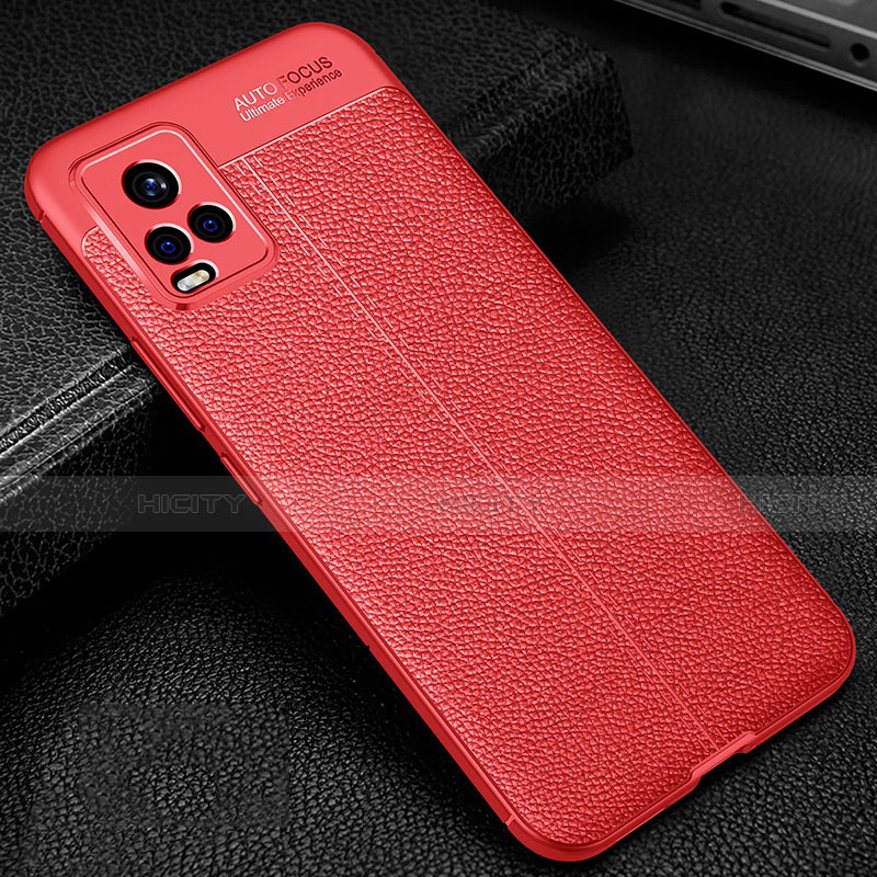 Coque Silicone Gel Motif Cuir Housse Etui pour Vivo V20 Pro 5G Plus