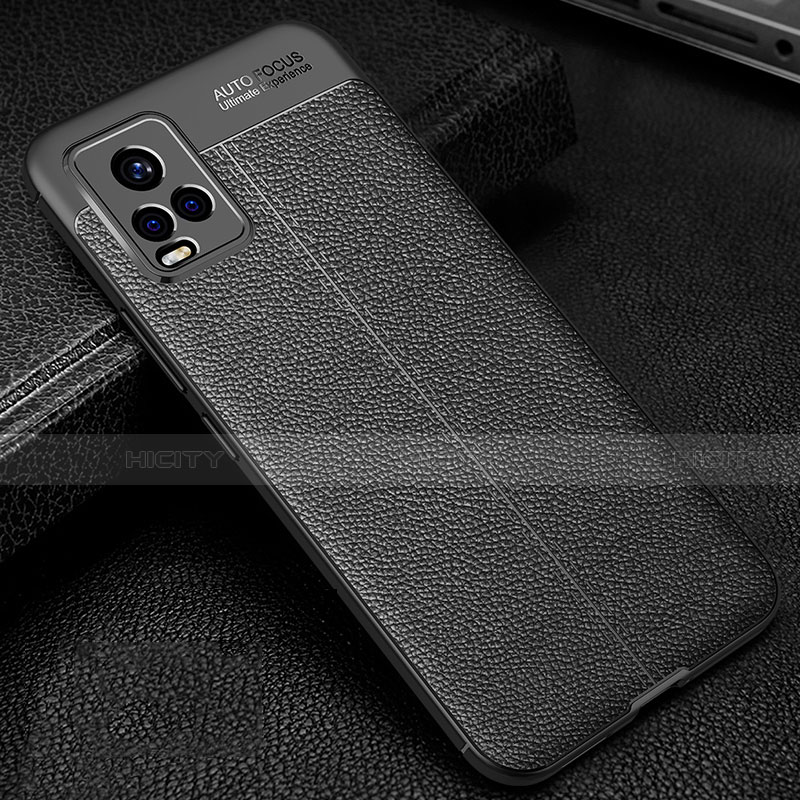 Coque Silicone Gel Motif Cuir Housse Etui pour Vivo V20 Pro 5G Plus