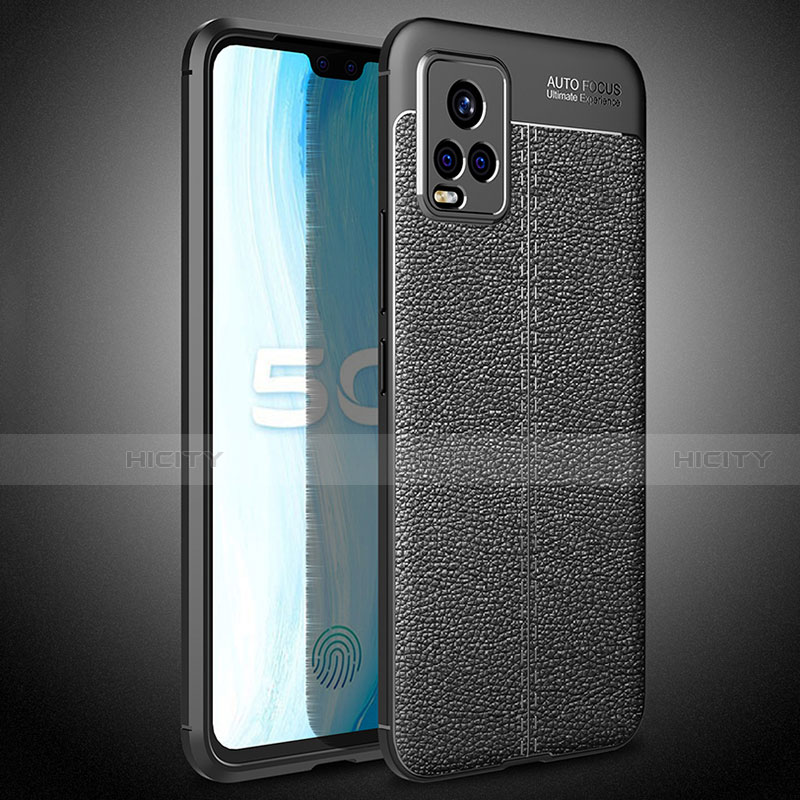 Coque Silicone Gel Motif Cuir Housse Etui pour Vivo V20 Pro 5G Plus