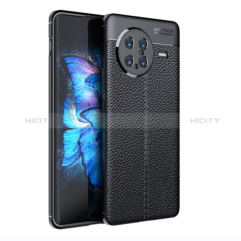 Coque Silicone Gel Motif Cuir Housse Etui pour Vivo X Note Noir Plus