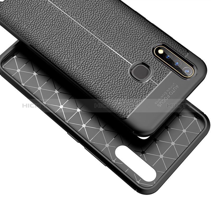 Coque Silicone Gel Motif Cuir Housse Etui pour Vivo Y5s Plus