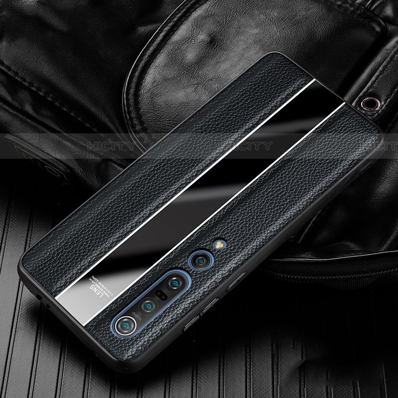 Coque Silicone Gel Motif Cuir Housse Etui pour Xiaomi Mi 10 Pro Noir Plus