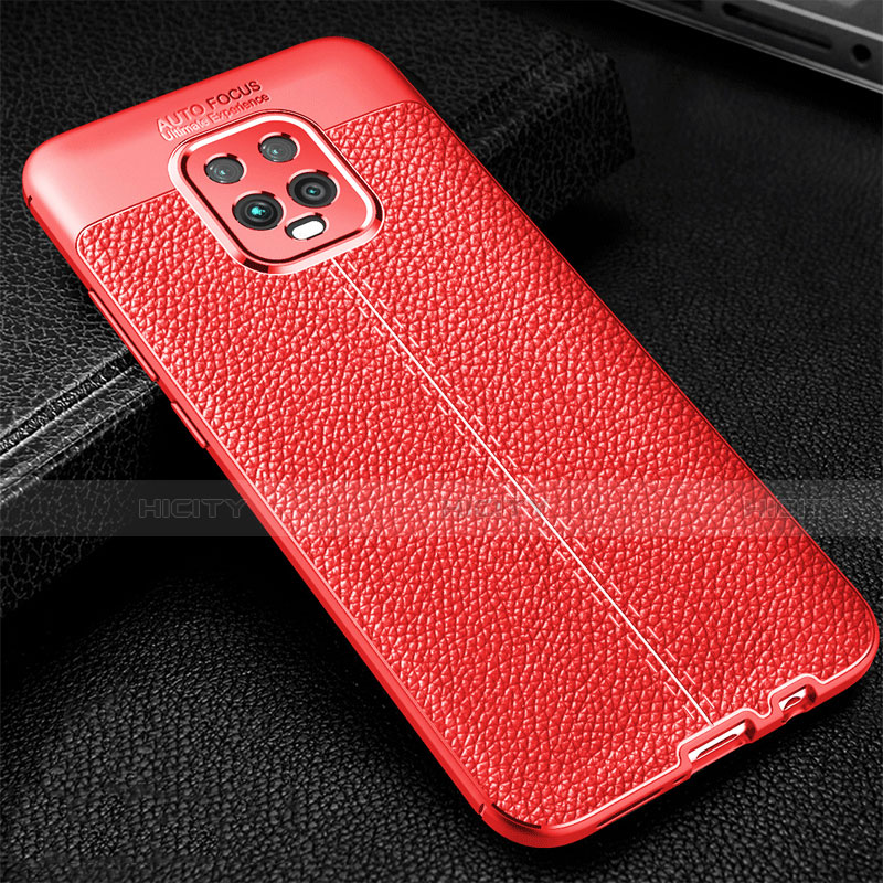 Coque Silicone Gel Motif Cuir Housse Etui pour Xiaomi Redmi 10X Pro 5G Rouge Plus