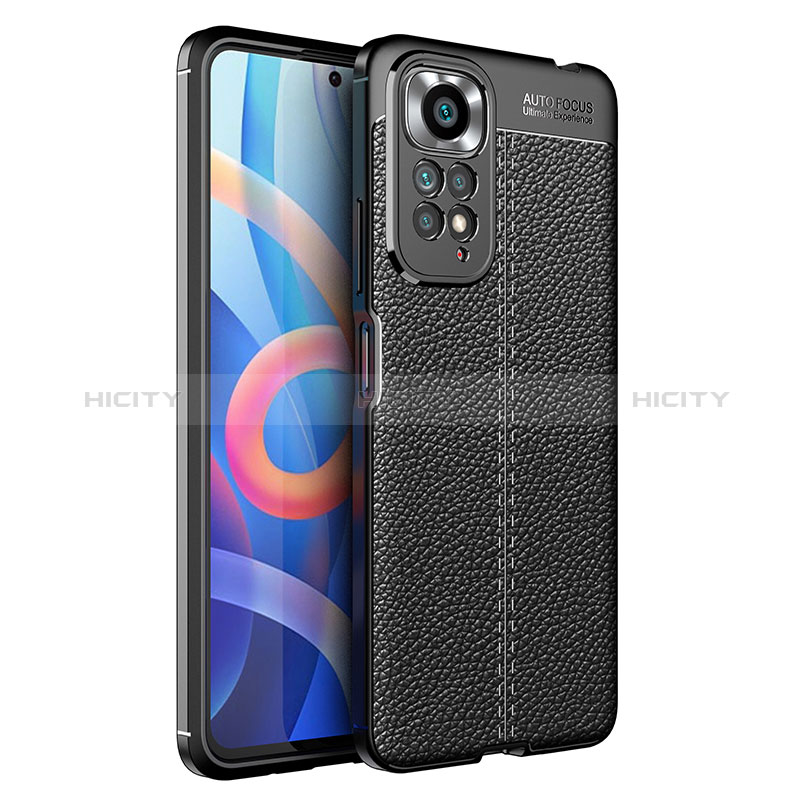 Coque Silicone Gel Motif Cuir Housse Etui pour Xiaomi Redmi Note 11S 4G Noir Plus