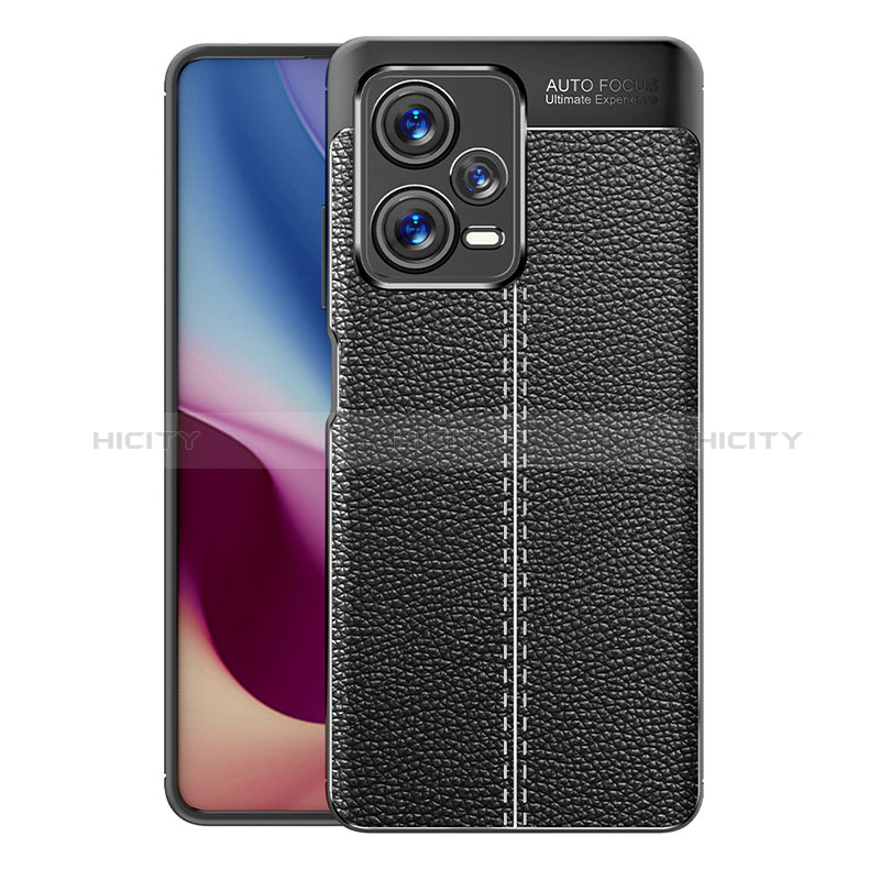 Coque Silicone Gel Motif Cuir Housse Etui pour Xiaomi Redmi Note 12 Pro+ Plus 5G Noir Plus