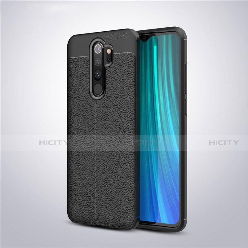 Coque Silicone Gel Motif Cuir Housse Etui pour Xiaomi Redmi Note 8 Pro Noir Plus