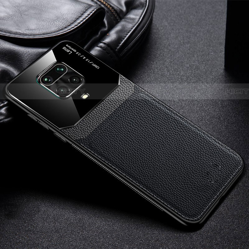 Coque Silicone Gel Motif Cuir Housse Etui pour Xiaomi Redmi Note 9S Noir Plus