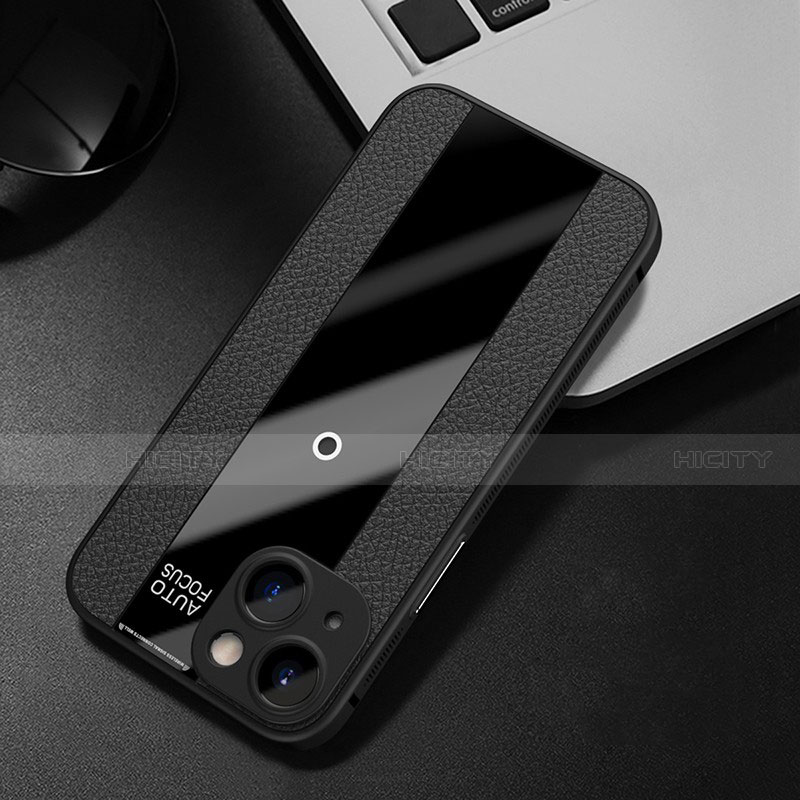 Coque Silicone Gel Motif Cuir Housse Etui S01 pour Apple iPhone 13 Mini Plus