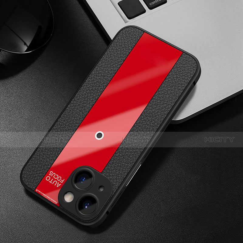 Coque Silicone Gel Motif Cuir Housse Etui S01 pour Apple iPhone 13 Plus