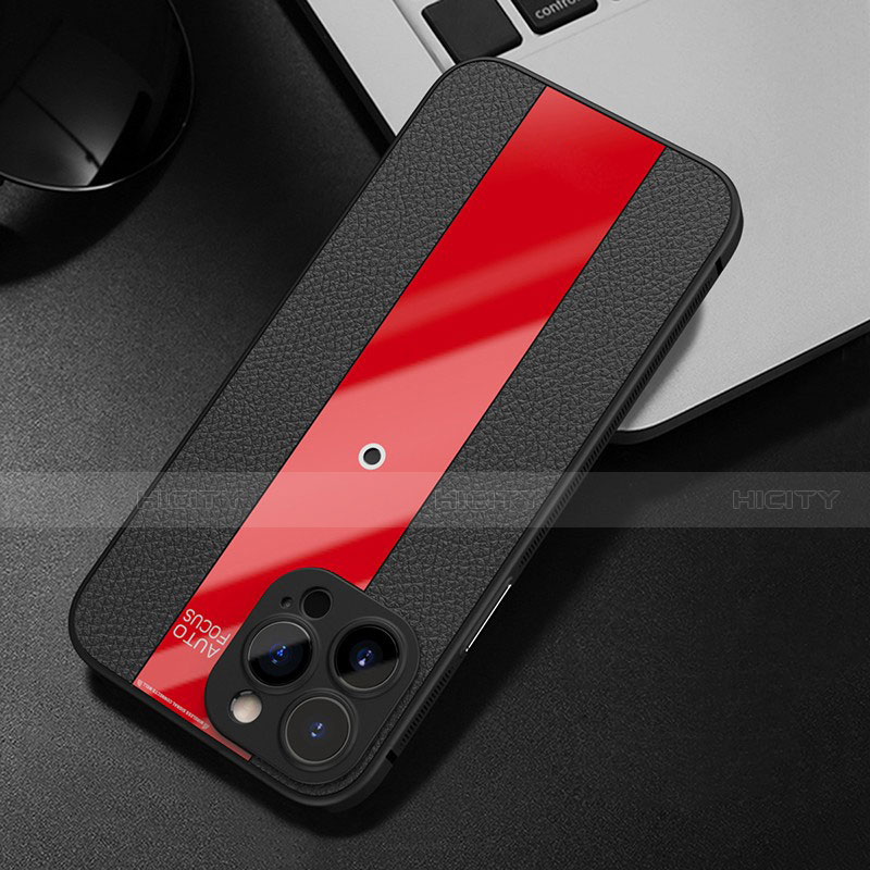 Coque Silicone Gel Motif Cuir Housse Etui S01 pour Apple iPhone 13 Pro Max Plus