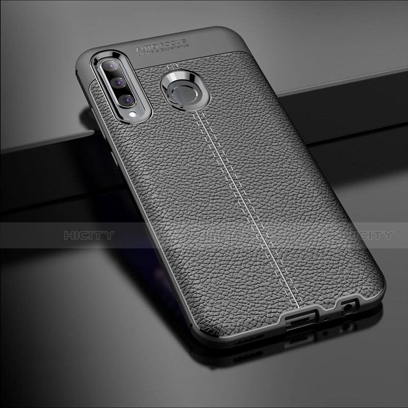 Coque Silicone Gel Motif Cuir Housse Etui S01 pour Huawei Honor 20i Noir Plus